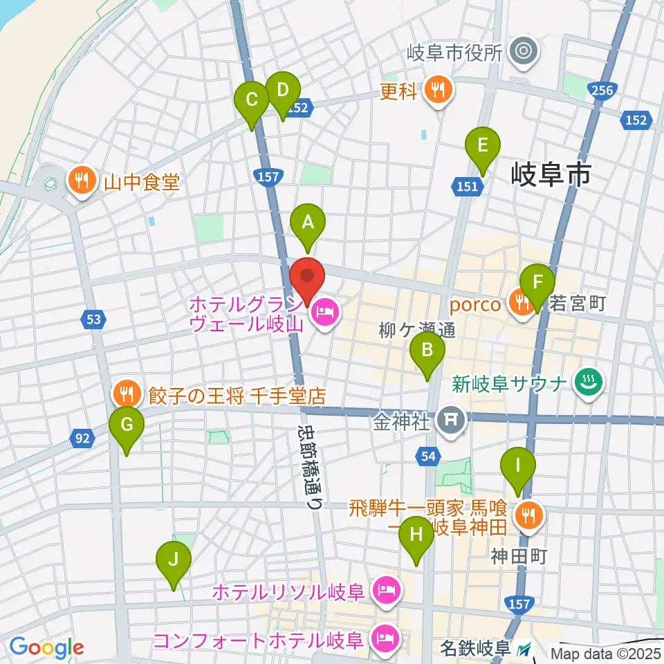 柳ヶ瀬アンツ周辺のコンビニエンスストア一覧地図