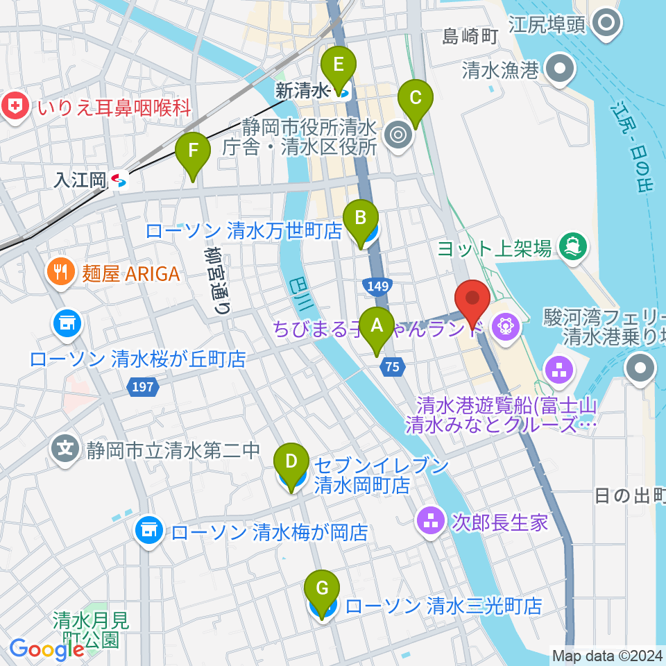 SOUND SHOWER ark周辺のコンビニエンスストア一覧地図