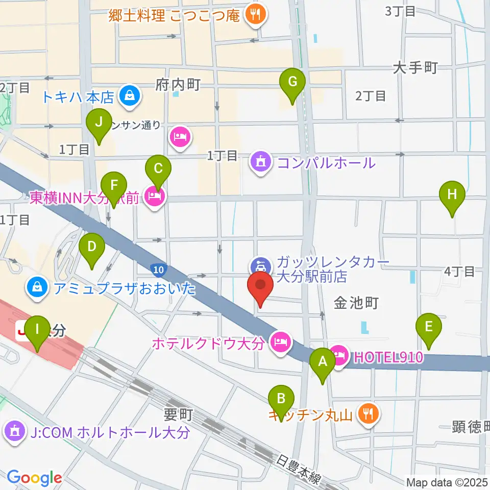 大分DRUM Be-0周辺のコンビニエンスストア一覧地図