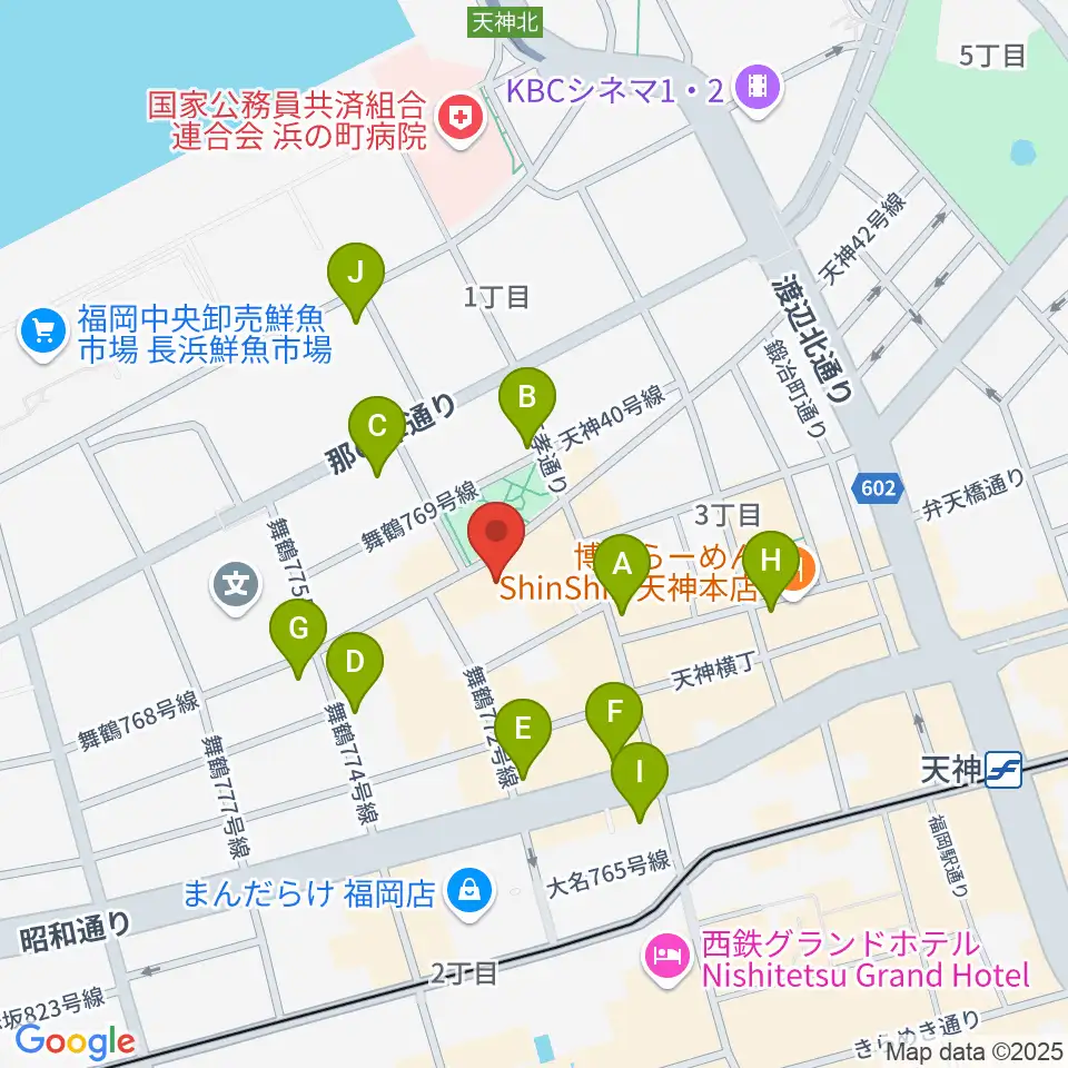 福岡DRUM LOGOS周辺のコンビニエンスストア一覧地図