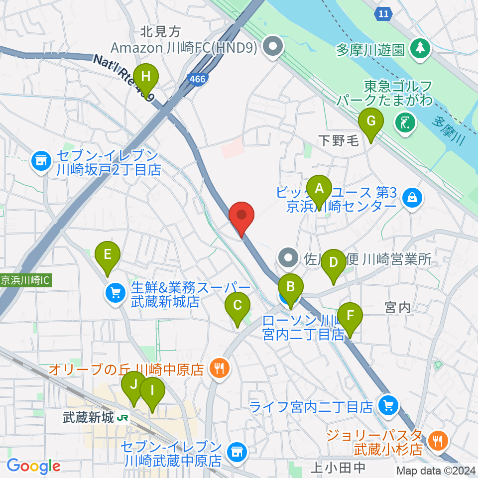 サンフォニックス周辺のコンビニエンスストア一覧地図