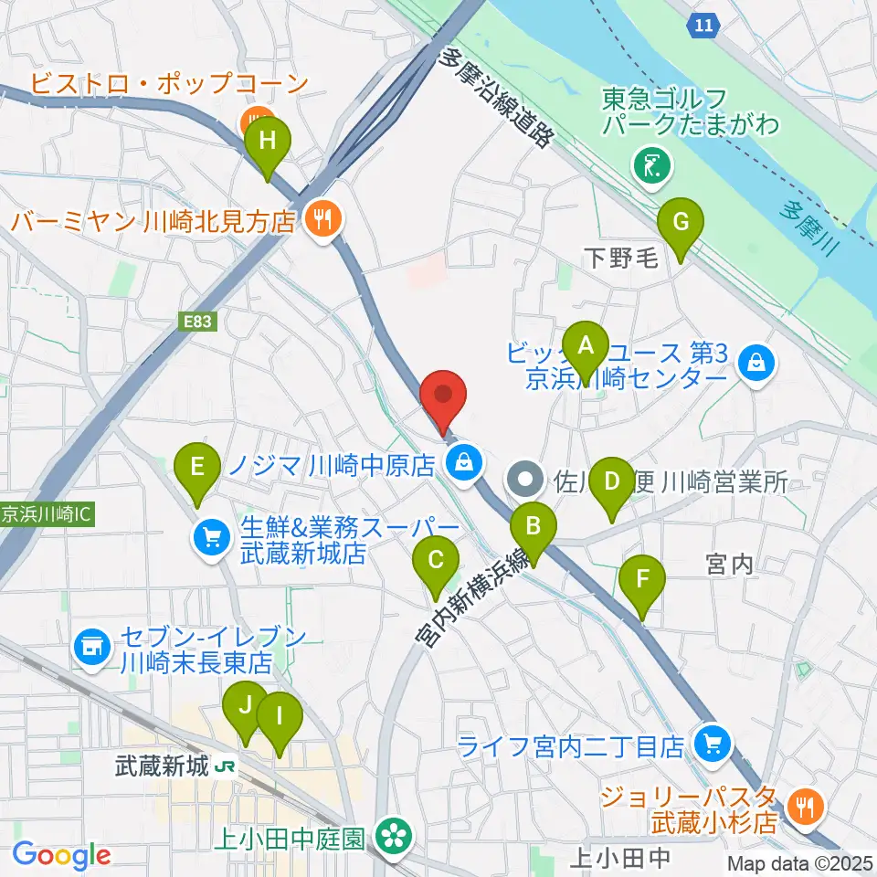 サンフォニックス周辺のコンビニエンスストア一覧地図