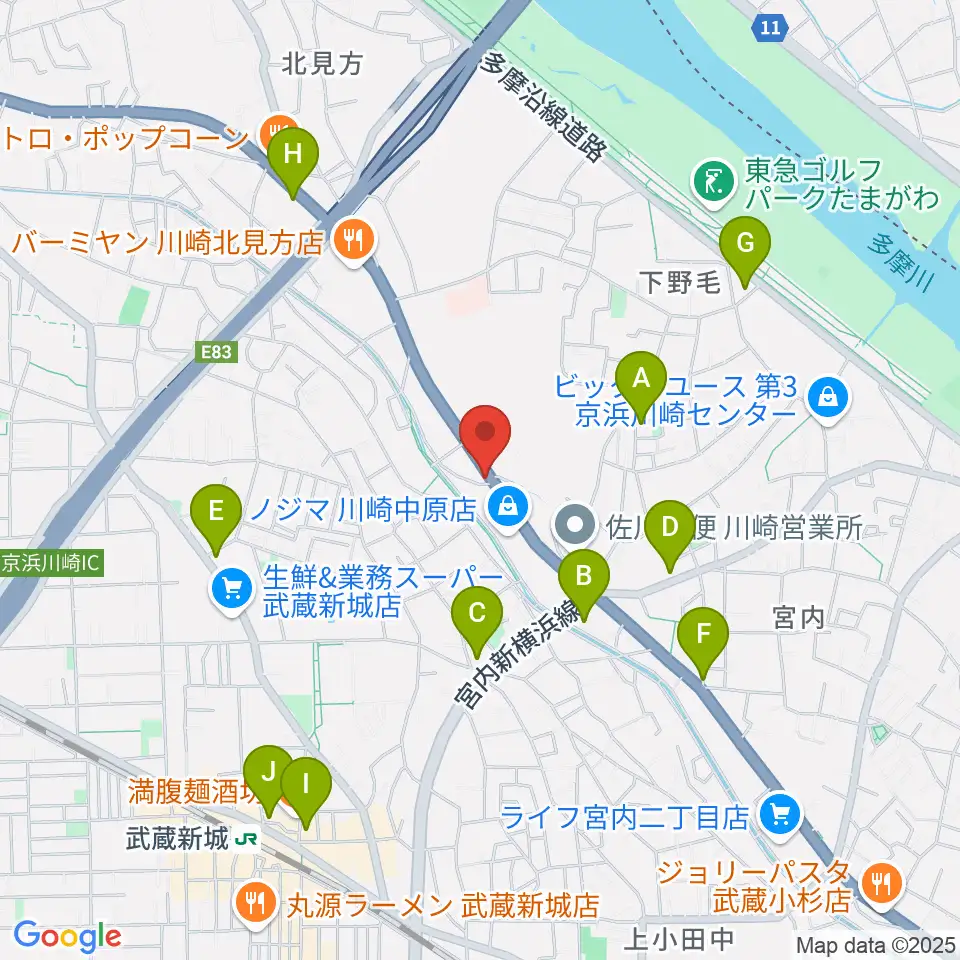 サンフォニックス周辺のコンビニエンスストア一覧地図