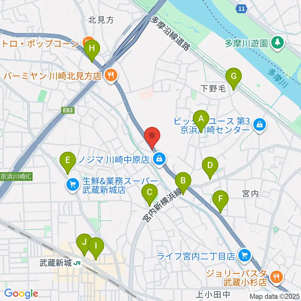 サンフォニックス周辺のコンビニエンスストア一覧地図