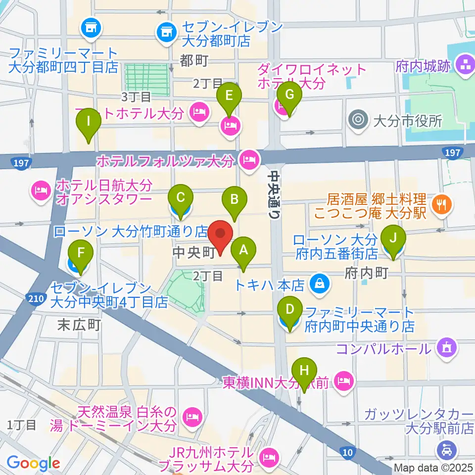 AT HALL周辺のコンビニエンスストア一覧地図
