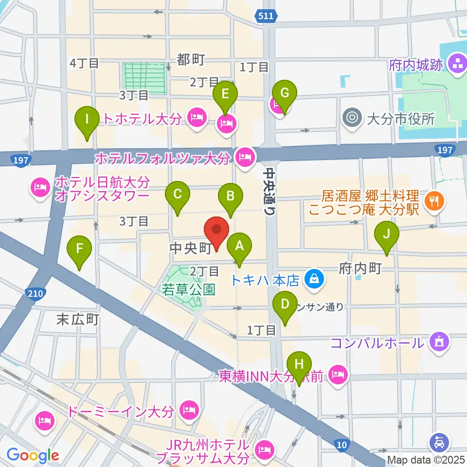 AT HALL周辺のコンビニエンスストア一覧地図