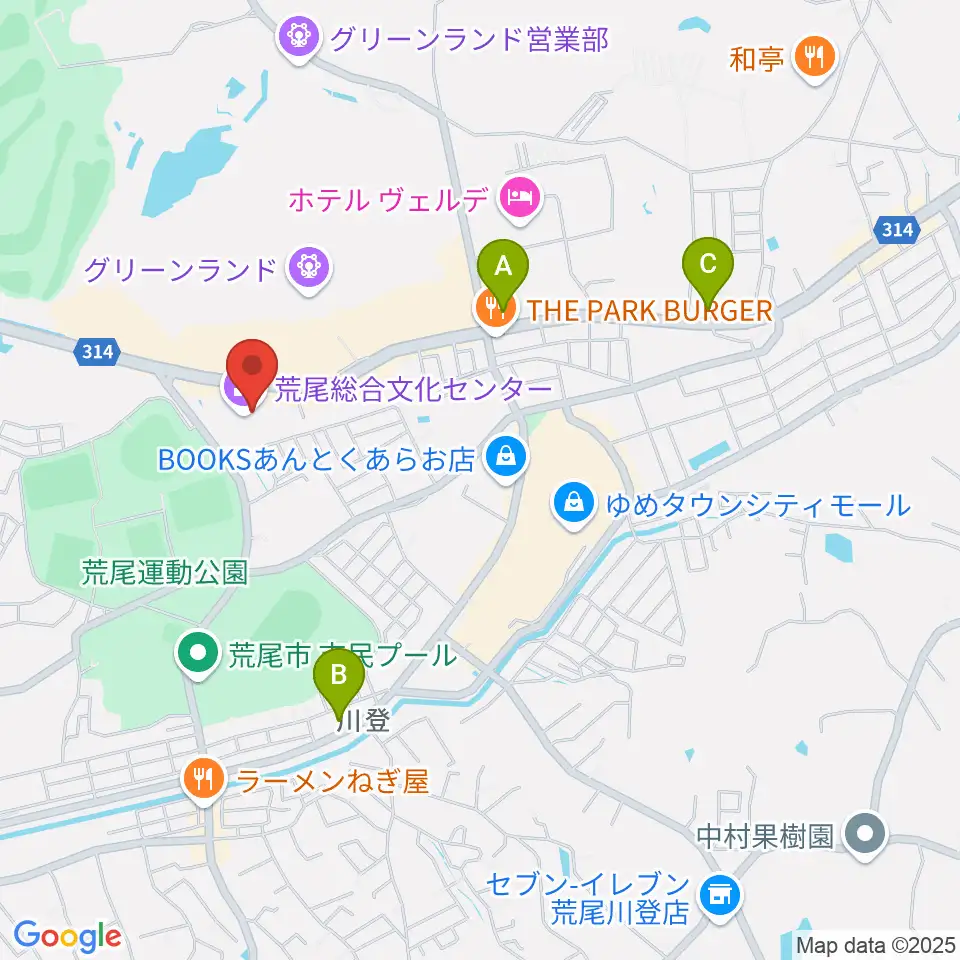 荒尾総合文化センター周辺のコンビニエンスストア一覧地図