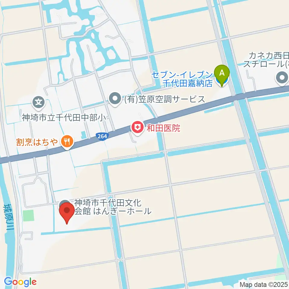 神埼市千代田文化会館 はんぎーホール周辺のコンビニエンスストア一覧地図