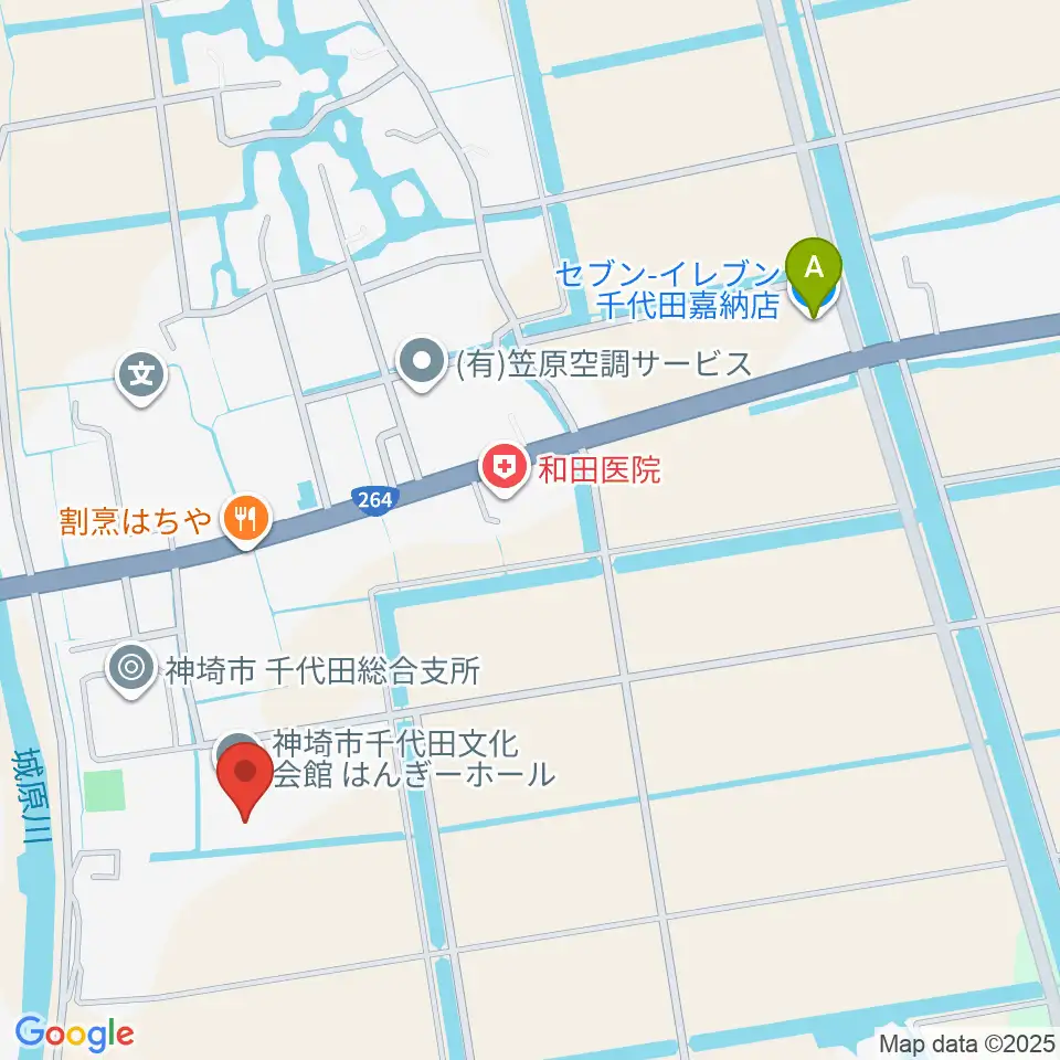 神埼市千代田文化会館 はんぎーホール周辺のコンビニエンスストア一覧地図