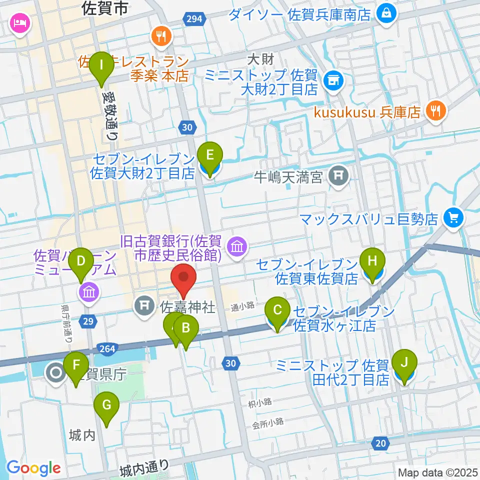 佐賀RAG・G周辺のコンビニエンスストア一覧地図