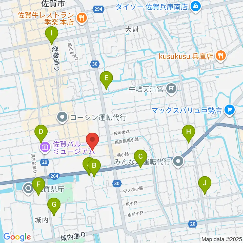 佐賀RAG・G周辺のコンビニエンスストア一覧地図