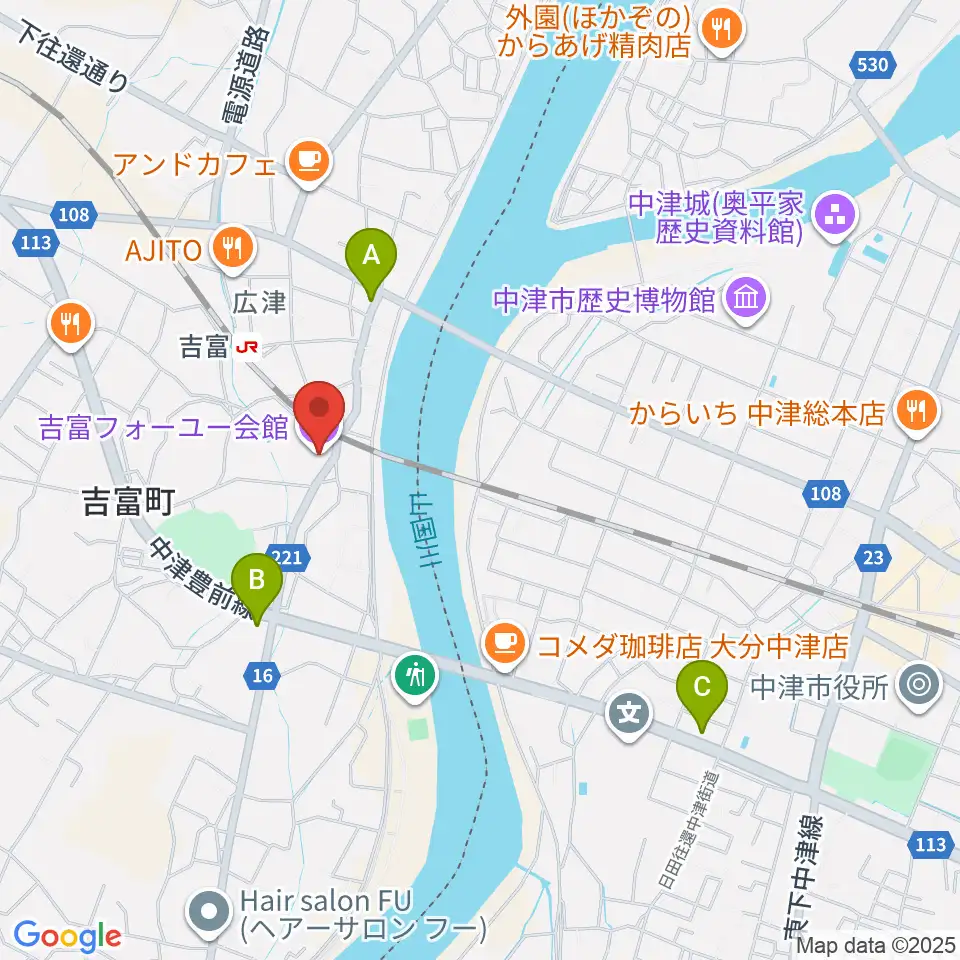 吉富フォーユー会館周辺のコンビニエンスストア一覧地図