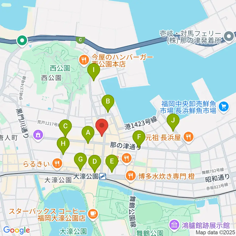 福岡PEACE周辺のコンビニエンスストア一覧地図
