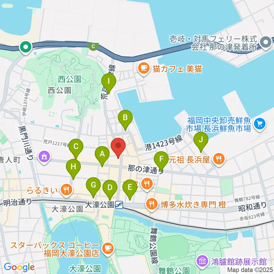 福岡PEACE周辺のコンビニエンスストア一覧地図
