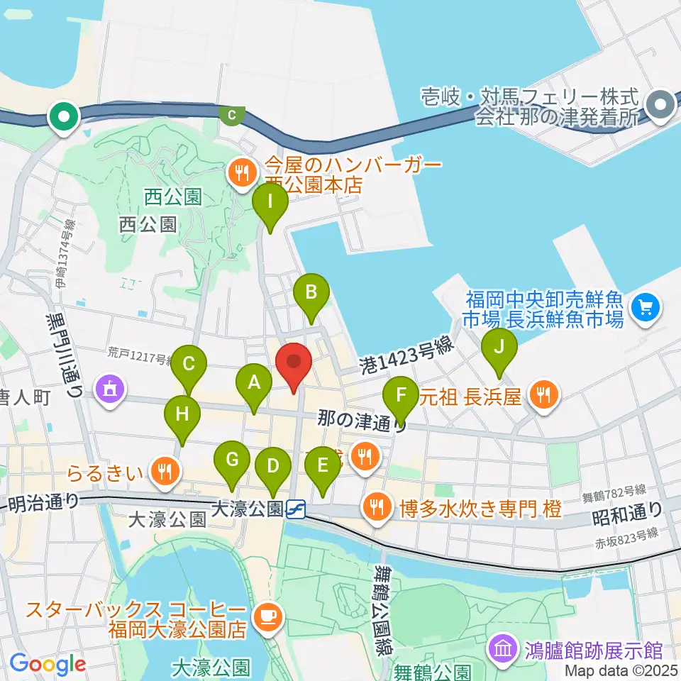 福岡PEACE周辺のコンビニエンスストア一覧地図