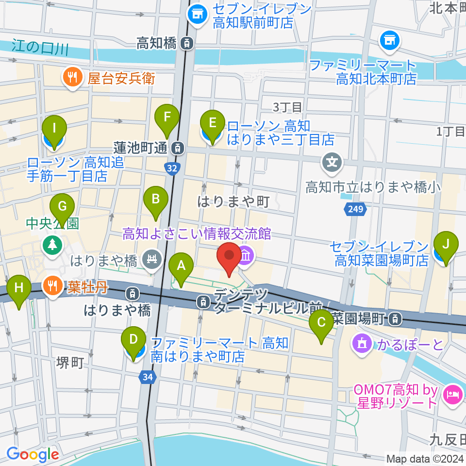 BeeStation周辺のコンビニエンスストア一覧地図