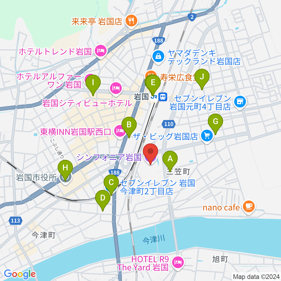 シンフォニア岩国周辺のコンビニエンスストア一覧地図