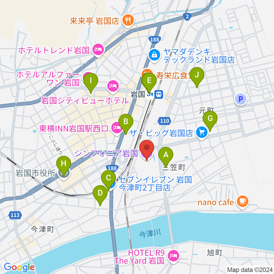 シンフォニア岩国周辺のコンビニエンスストア一覧地図