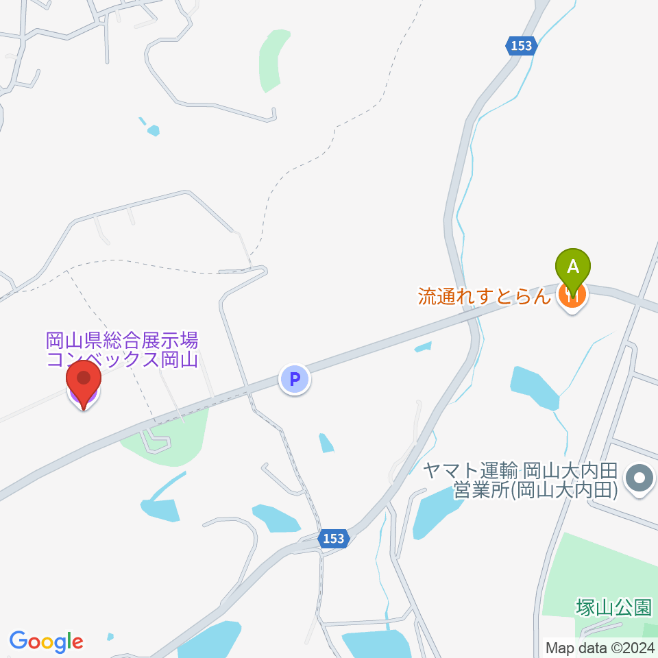 コンベックス岡山周辺のコンビニエンスストア一覧地図