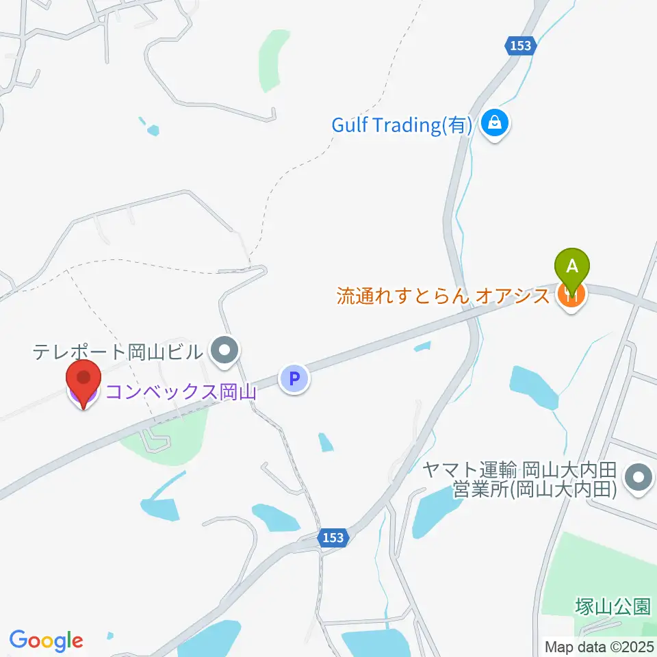 コンベックス岡山周辺のコンビニエンスストア一覧地図