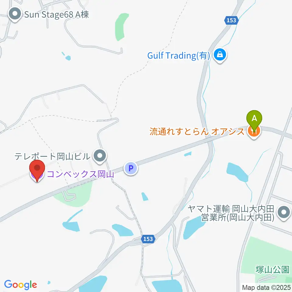 コンベックス岡山周辺のコンビニエンスストア一覧地図