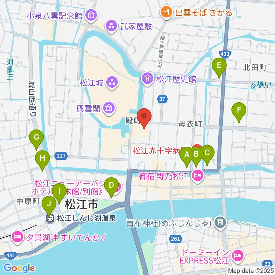 島根県民会館周辺のコンビニエンスストア一覧地図