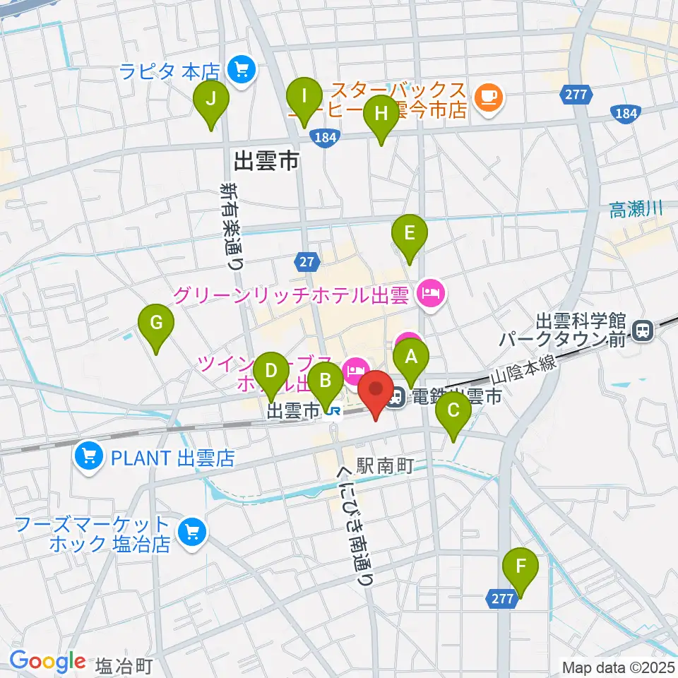 ビッグハート出雲周辺のコンビニエンスストア一覧地図