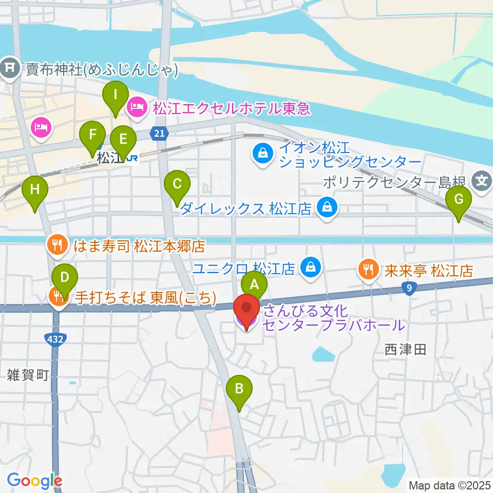 さんびる文化センタープラバホール周辺のコンビニエンスストア一覧地図