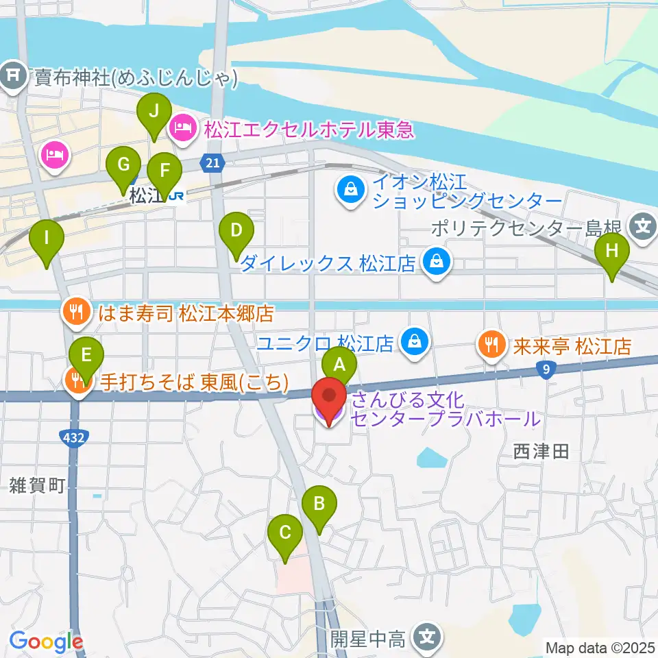さんびる文化センタープラバホール周辺のコンビニエンスストア一覧地図