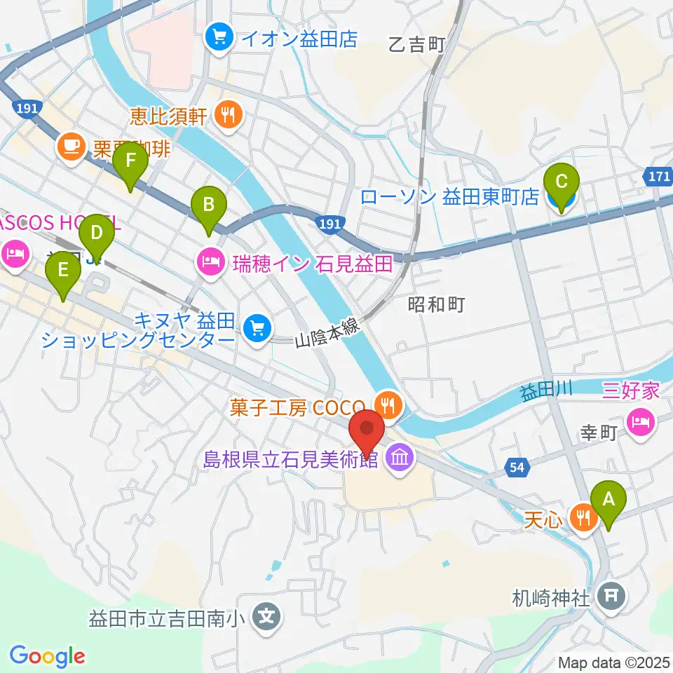 島根県立いわみ芸術劇場グラントワ周辺のコンビニエンスストア一覧地図