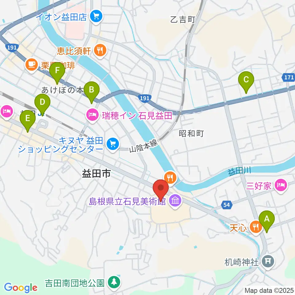 島根県立いわみ芸術劇場グラントワ周辺のコンビニエンスストア一覧地図