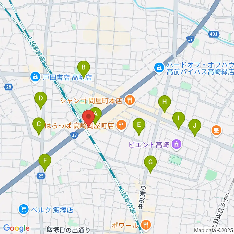 高崎シューベルトサロン周辺のコンビニエンスストア一覧地図