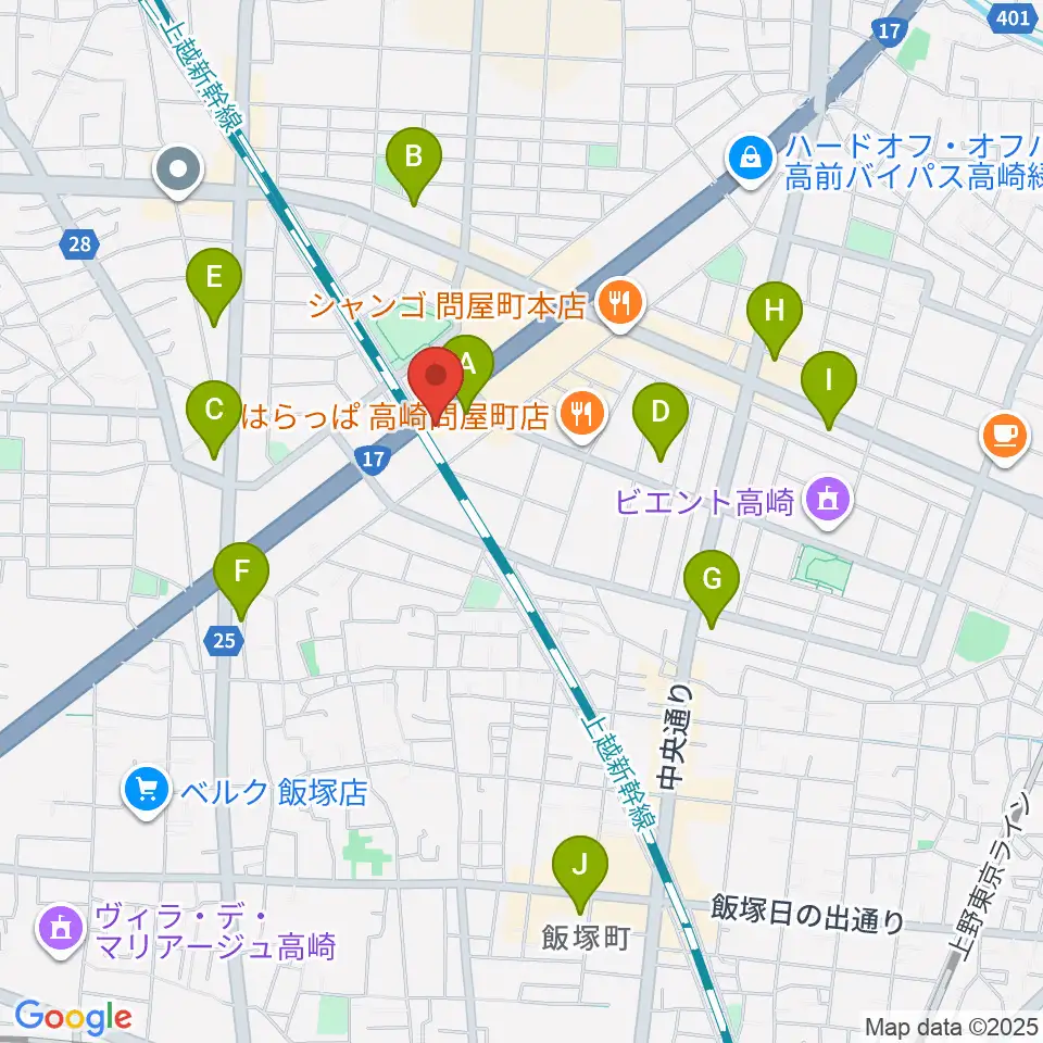 高崎シューベルトサロン周辺のコンビニエンスストア一覧地図