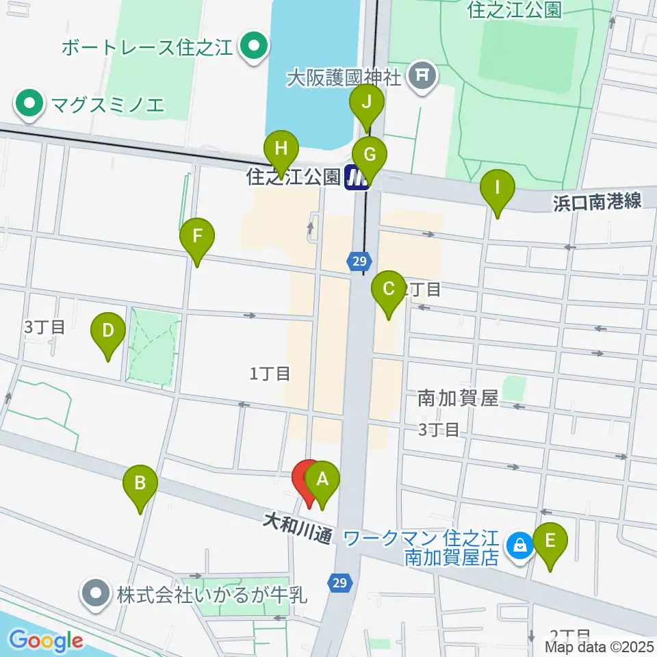 住之江スタジオ周辺のコンビニエンスストア一覧地図