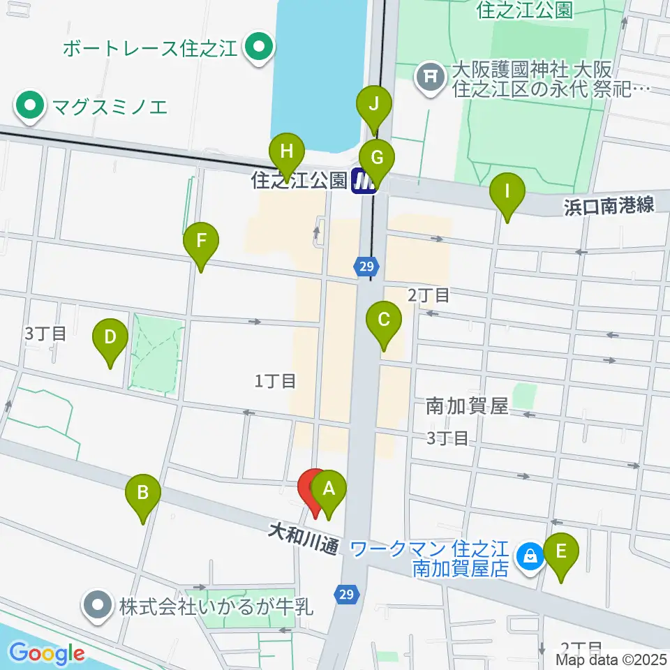 住之江スタジオ周辺のコンビニエンスストア一覧地図
