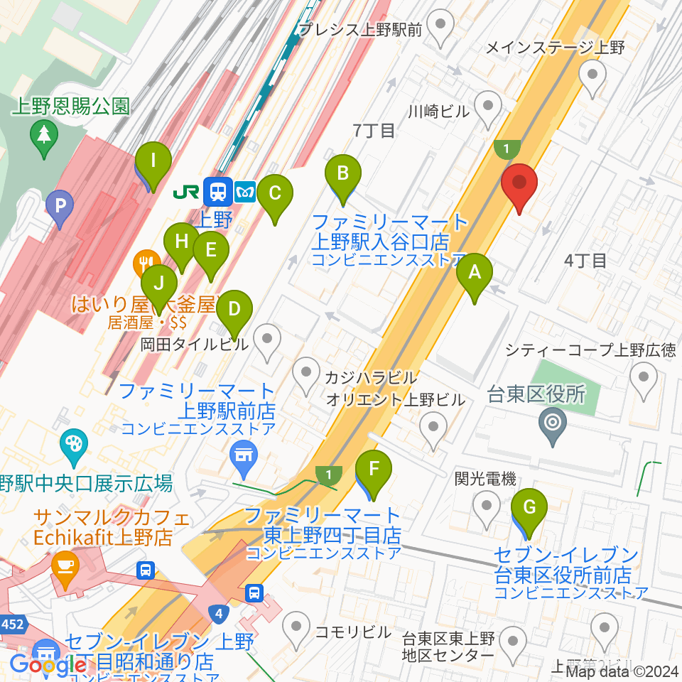 スタジオアンサンブル周辺のコンビニエンスストア一覧地図