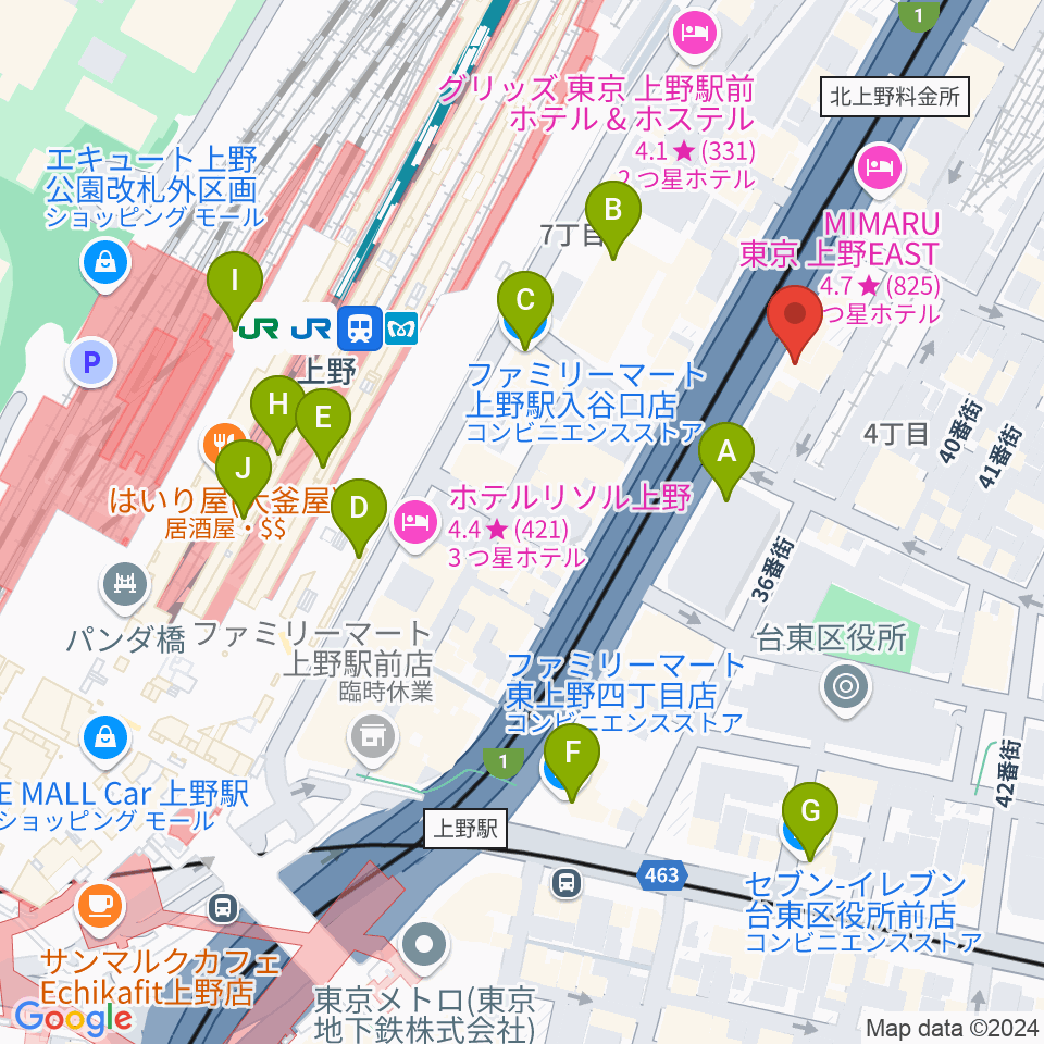 スタジオアンサンブル周辺のコンビニエンスストア一覧地図