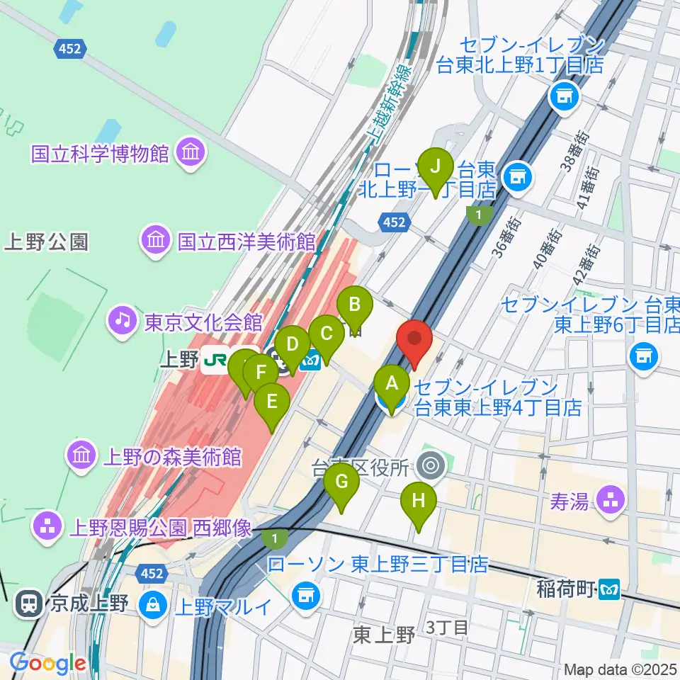 スタジオアンサンブル周辺のコンビニエンスストア一覧地図
