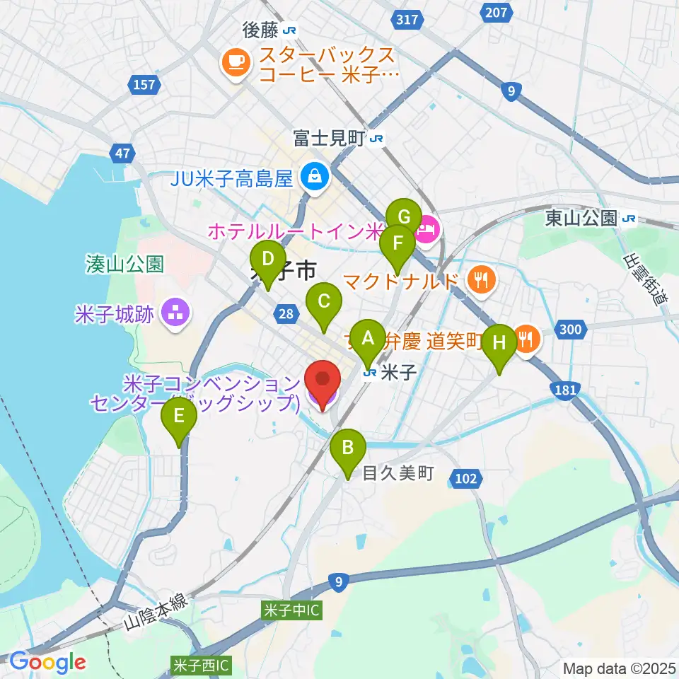 米子コンベンションセンター BiG SHiP周辺のコンビニエンスストア一覧地図