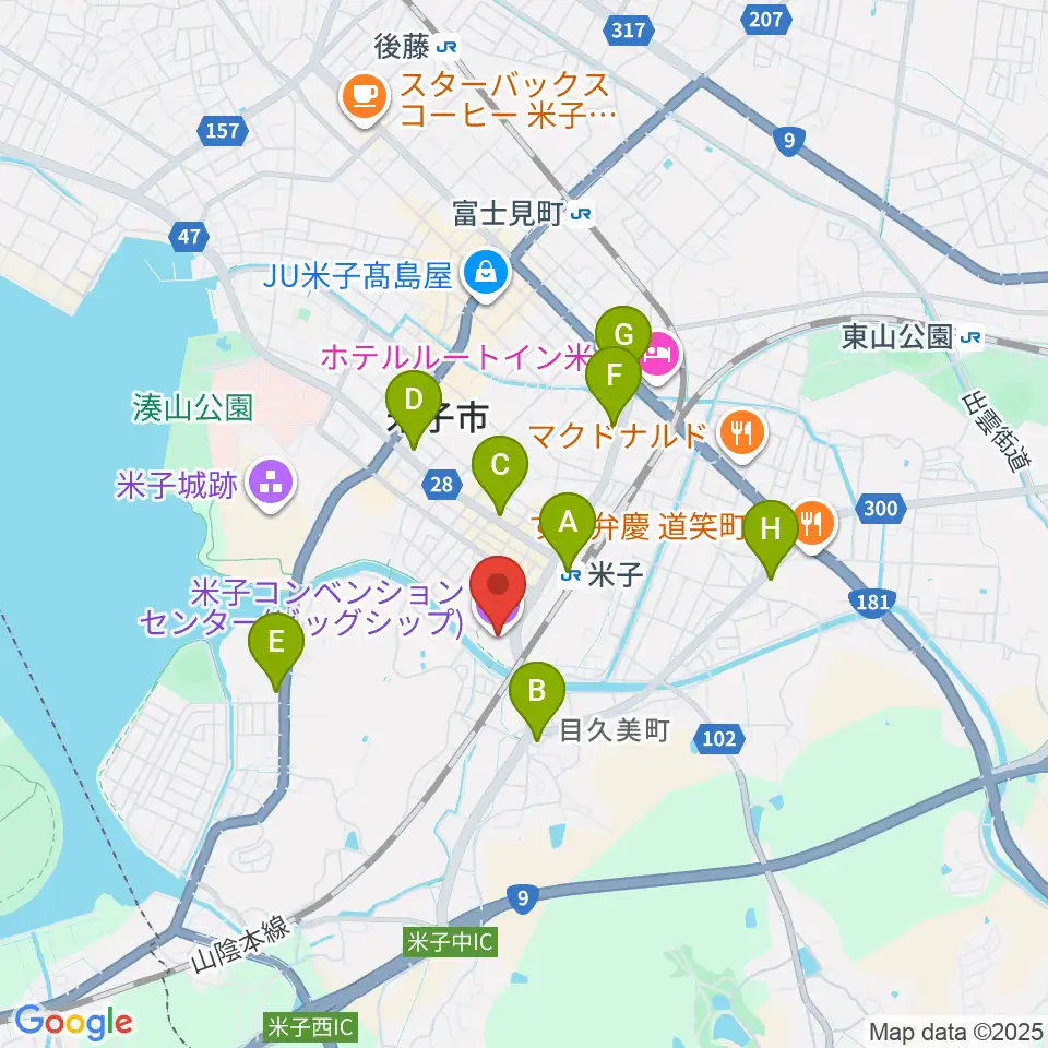 米子コンベンションセンター BiG SHiP周辺のコンビニエンスストア一覧地図