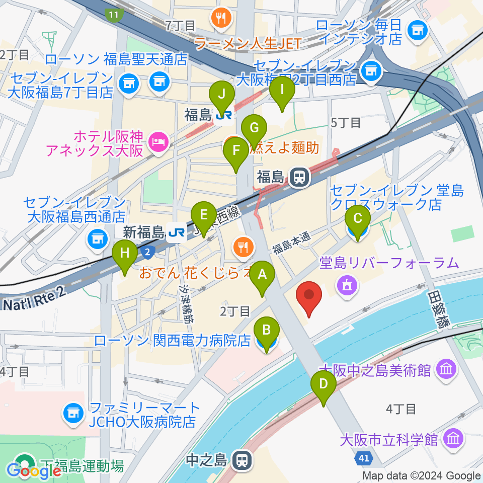 ABCホール周辺のコンビニエンスストア一覧地図