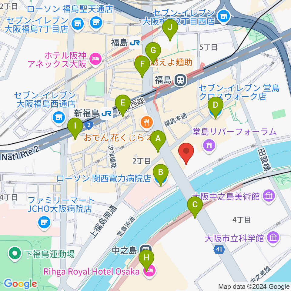 ABCホール周辺のコンビニエンスストア一覧地図