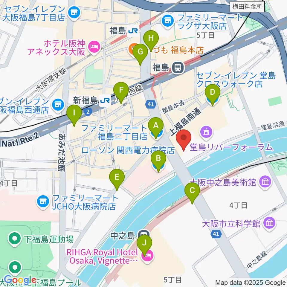 ABCホール周辺のコンビニエンスストア一覧地図