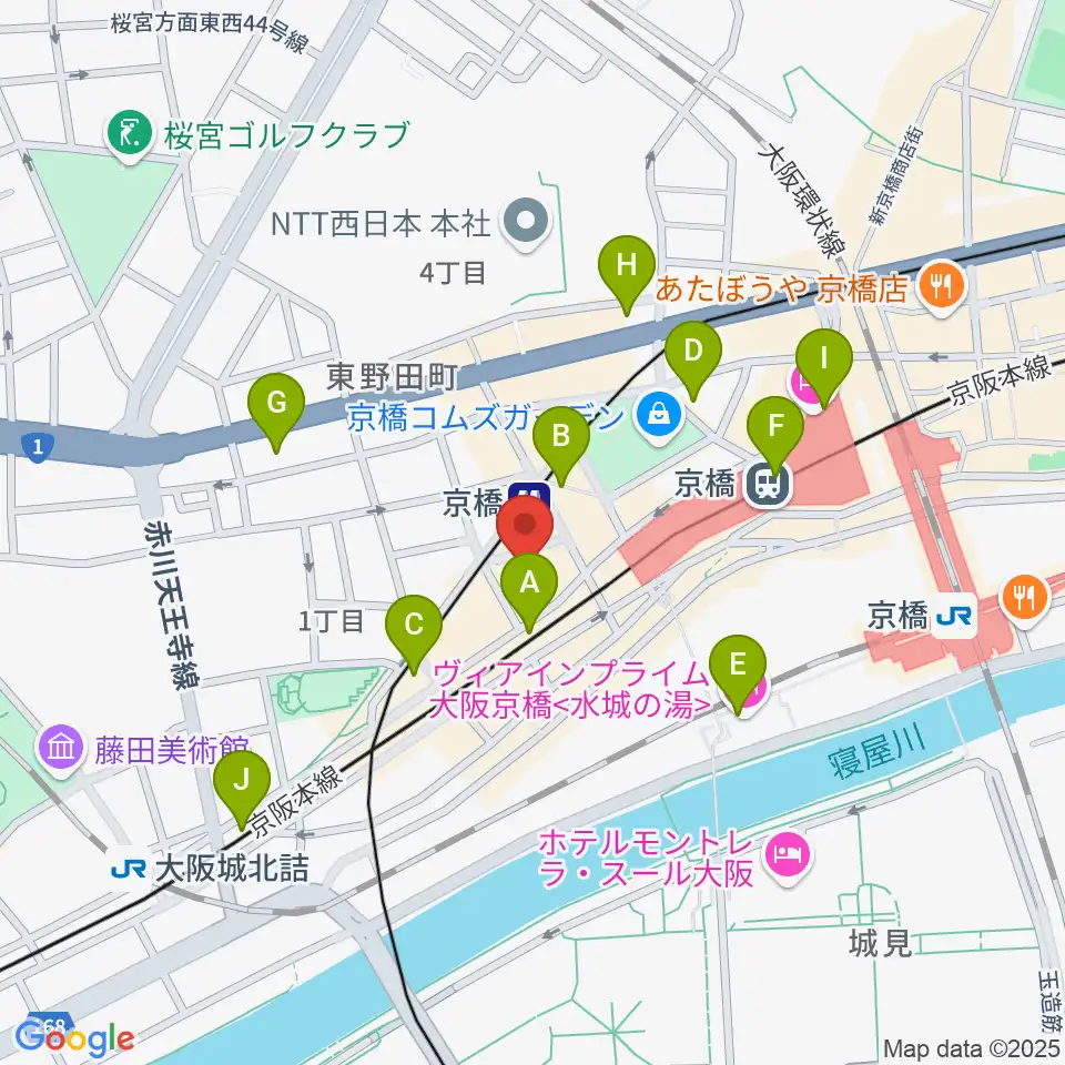 羅い舞座 京橋劇場周辺のコンビニエンスストア一覧地図