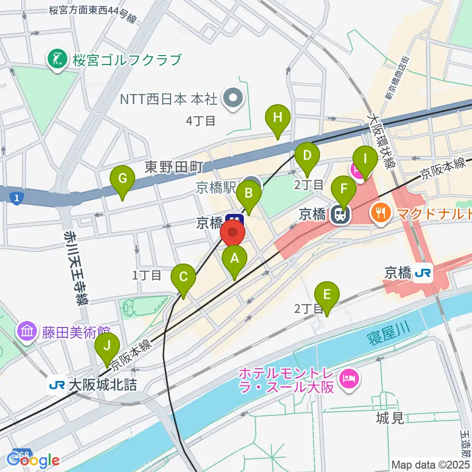 羅い舞座 京橋劇場周辺のコンビニエンスストア一覧地図
