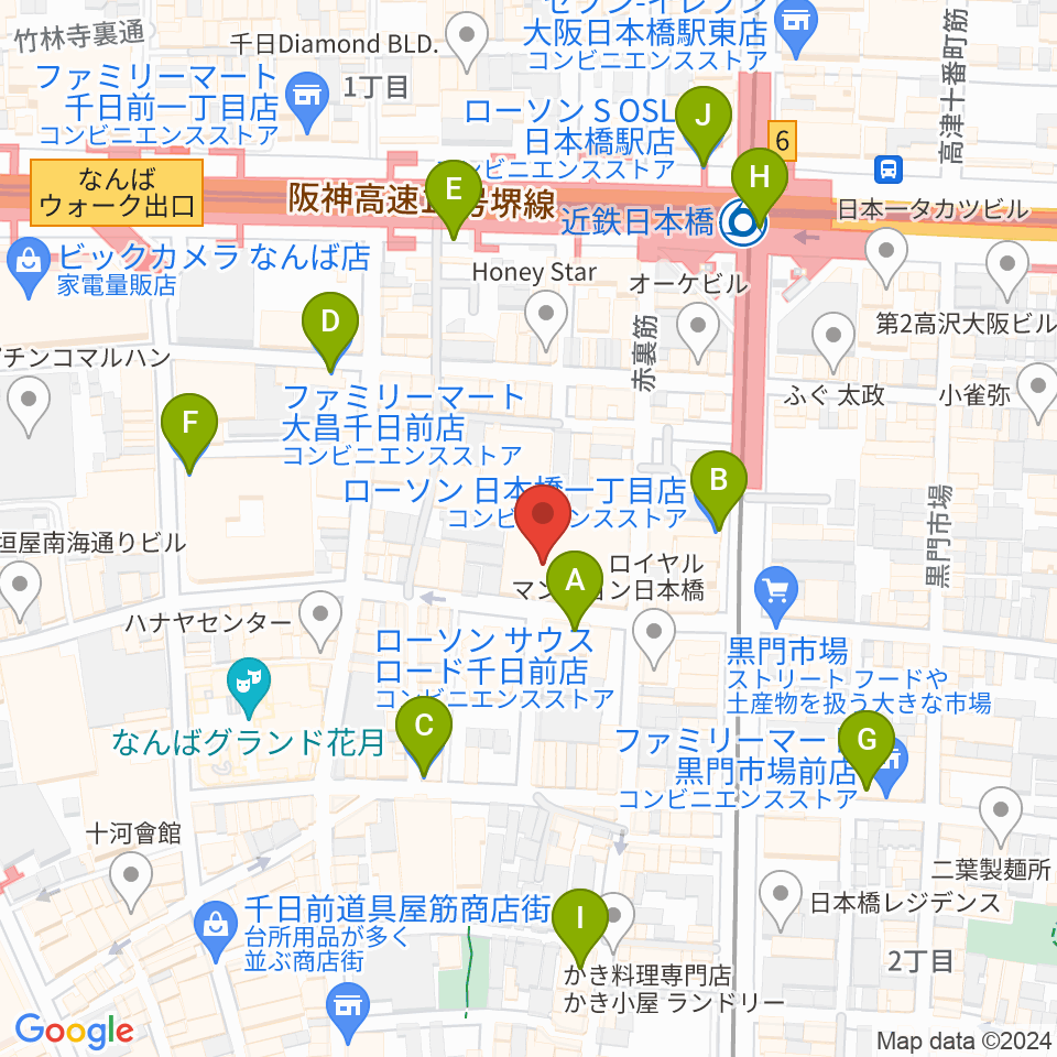 味園ユニバース周辺のコンビニエンスストア一覧地図