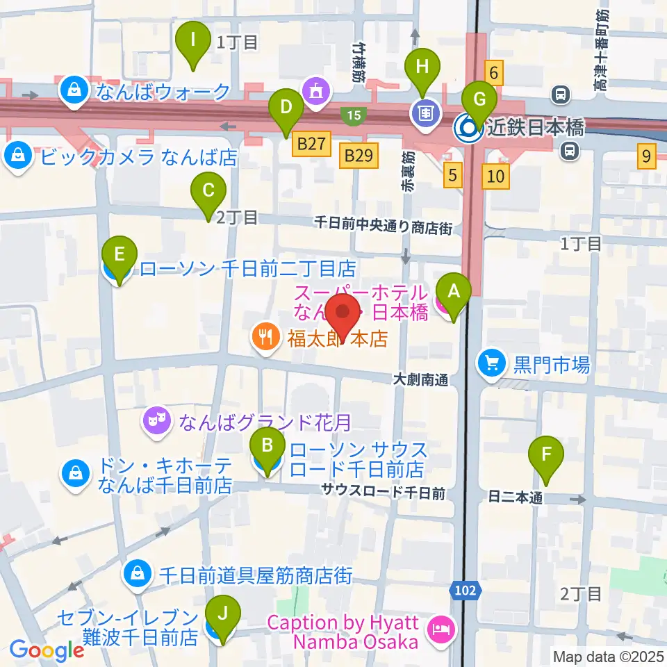 味園ユニバース周辺のコンビニエンスストア一覧地図