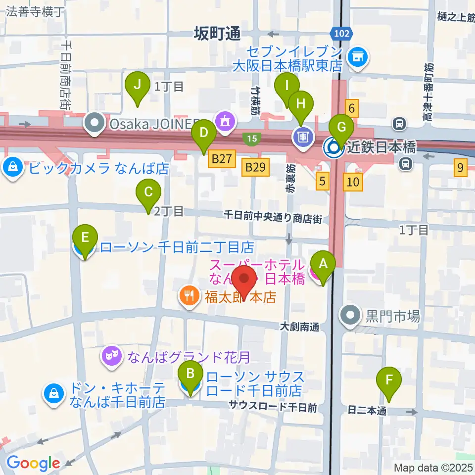 味園ユニバース周辺のコンビニエンスストア一覧地図