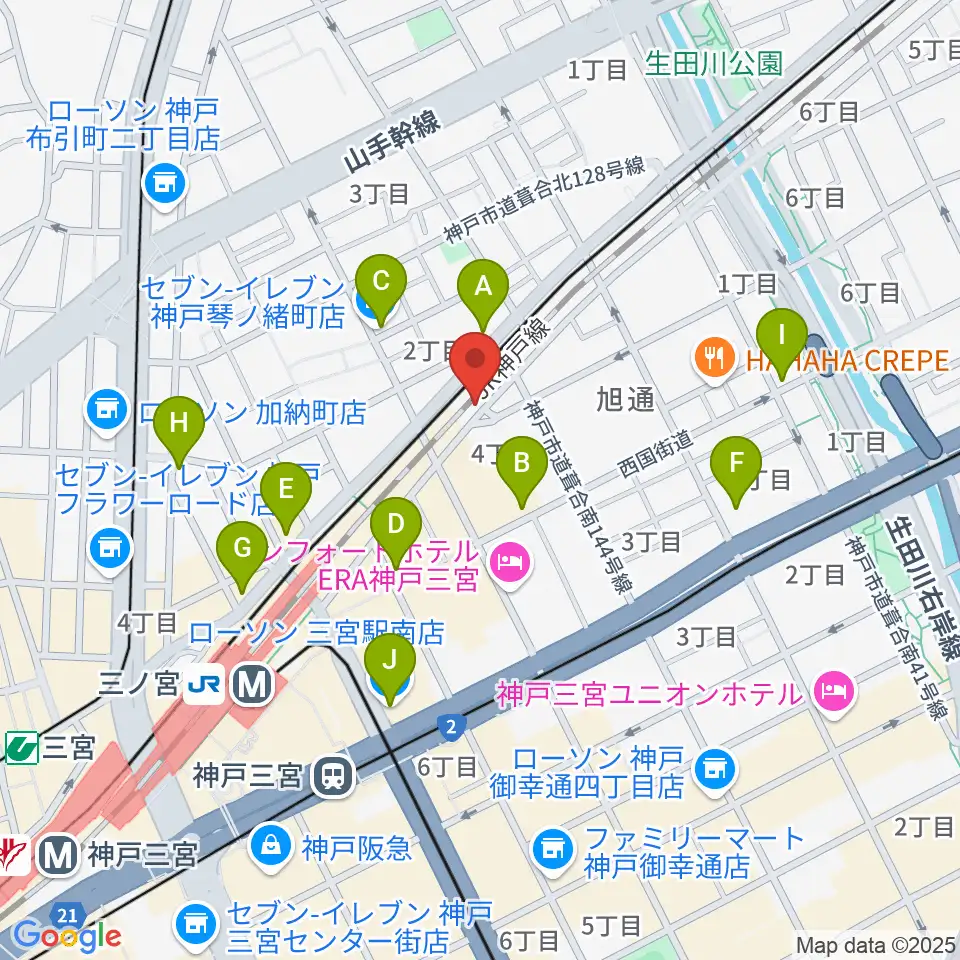 太陽と虎周辺のコンビニエンスストア一覧地図