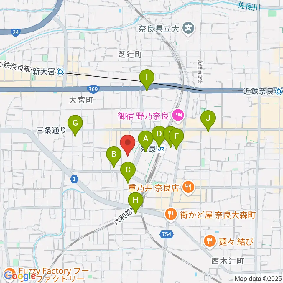 なら100年会館周辺のコンビニエンスストア一覧地図